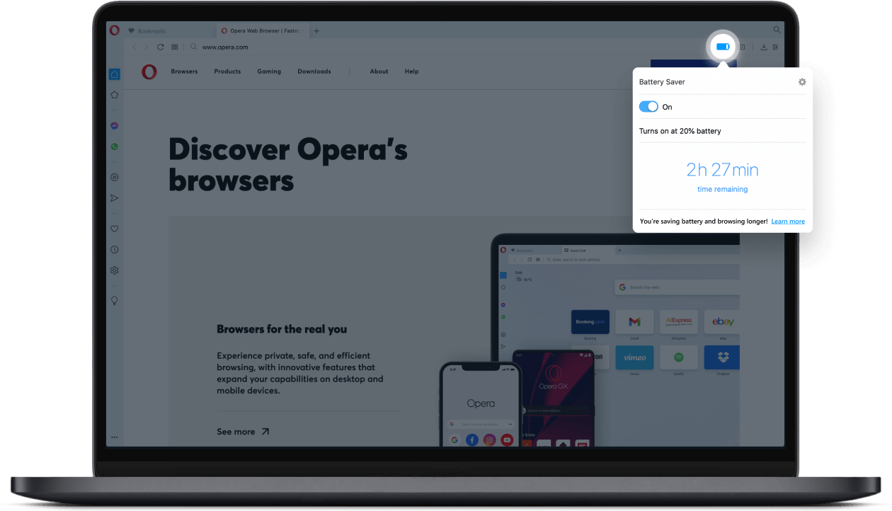 Comment activer la fonction Économiseur de batterie dans Opera ?