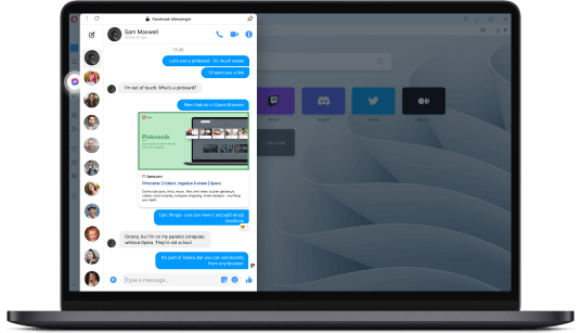 
    Chat with friends directly in your browser
